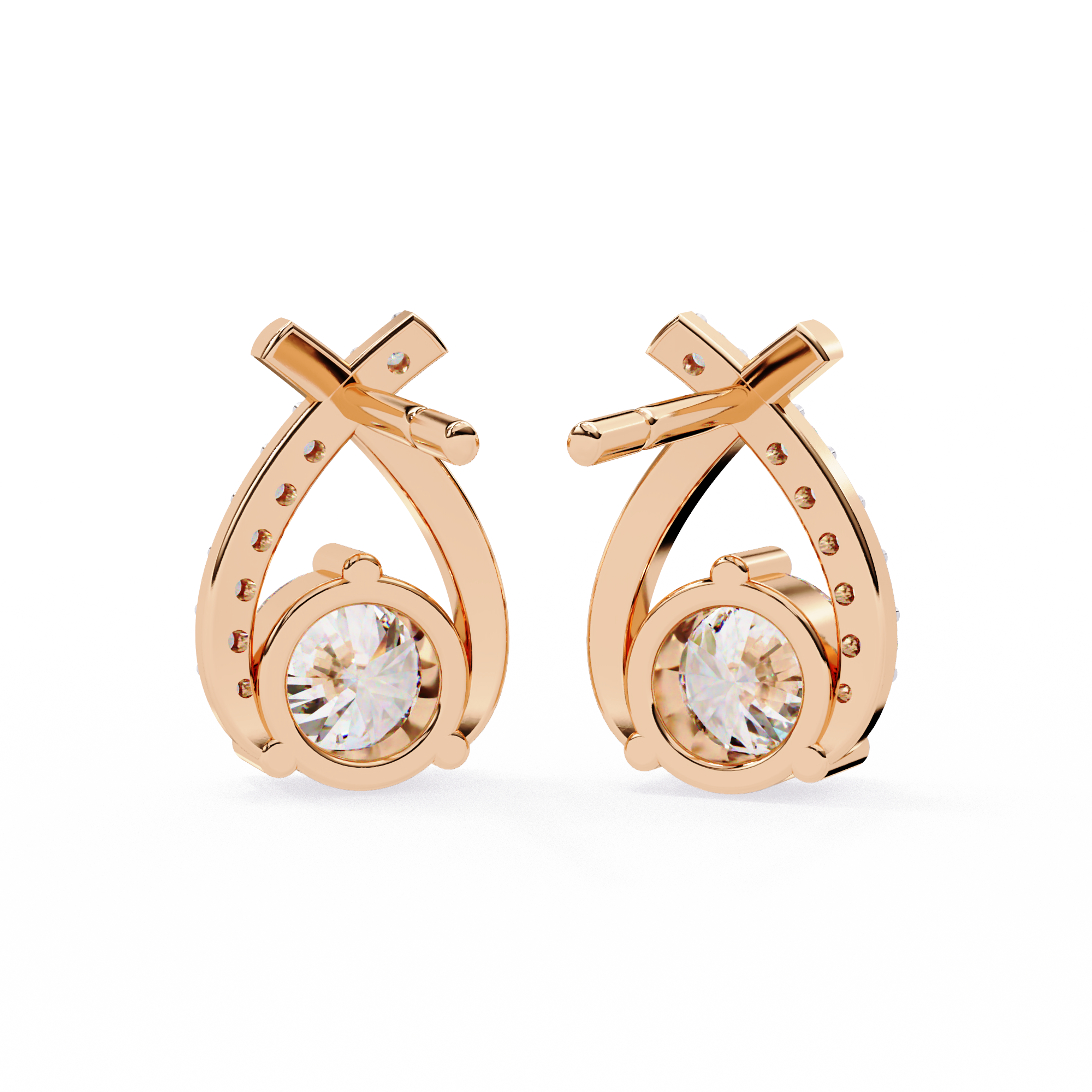 1.27ct Natural Diamond Twist Studs | Solitairekart
